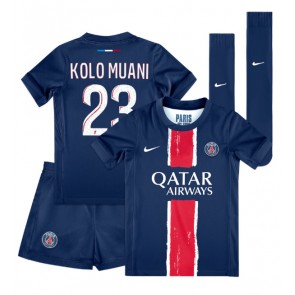 Paris Saint-Germain Randal Kolo Muani #23 Hemmakläder Barn 2024-25 Kortärmad (+ Korta byxor)